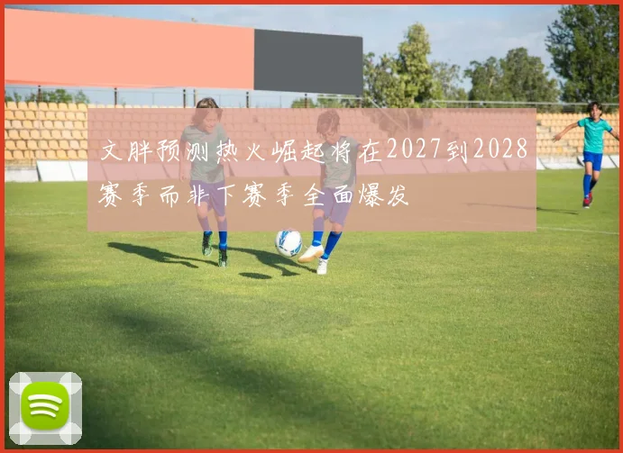文胖预测热火崛起将在2027到2028赛季而非下赛季全面爆发